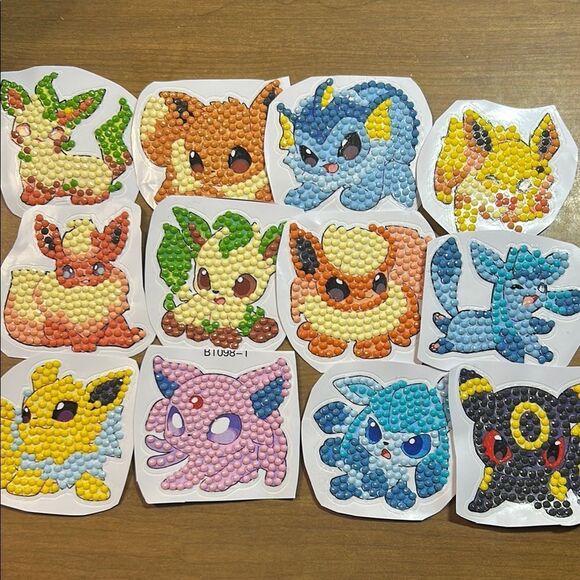 Colorful Pokemon Diamond Stickers Set - Picture 1 of 3